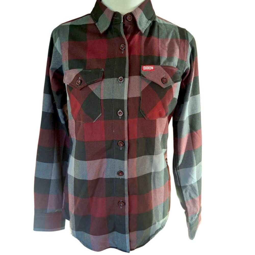 Dixxon “The Brawler” Women’s Small Flannel Shirt – Red & Black Plaid Button Up L